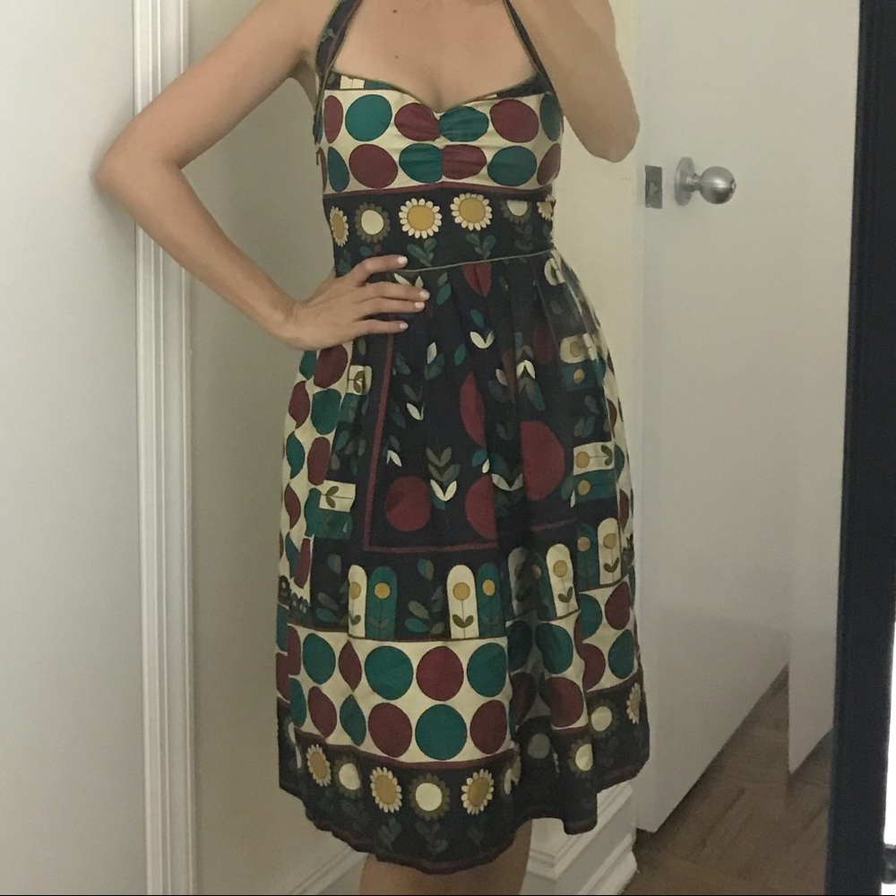 Nicole Miller Print Halter Top Dress